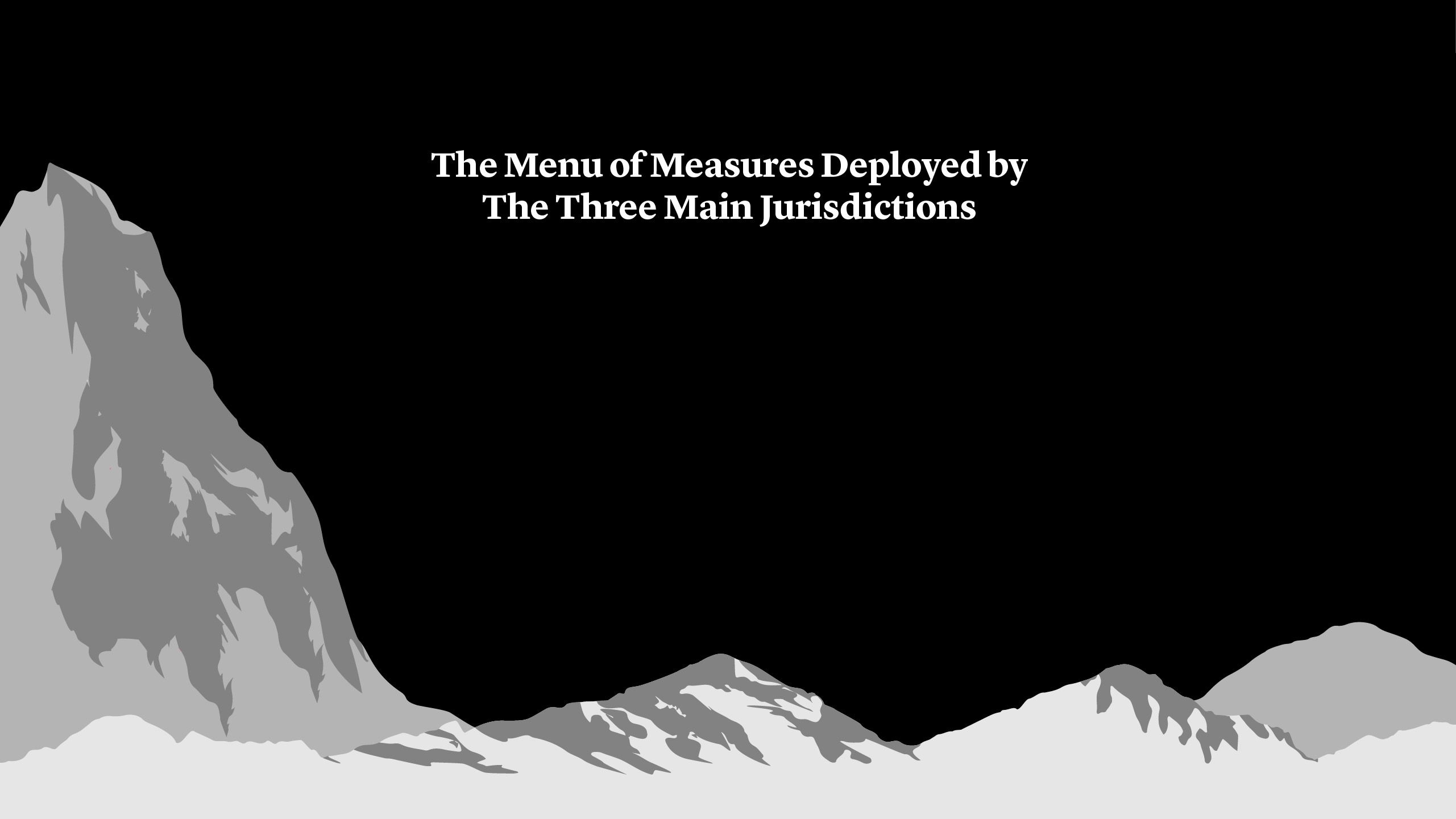 The Menu of Measures Deployed by The Three Main Jurisdictions
