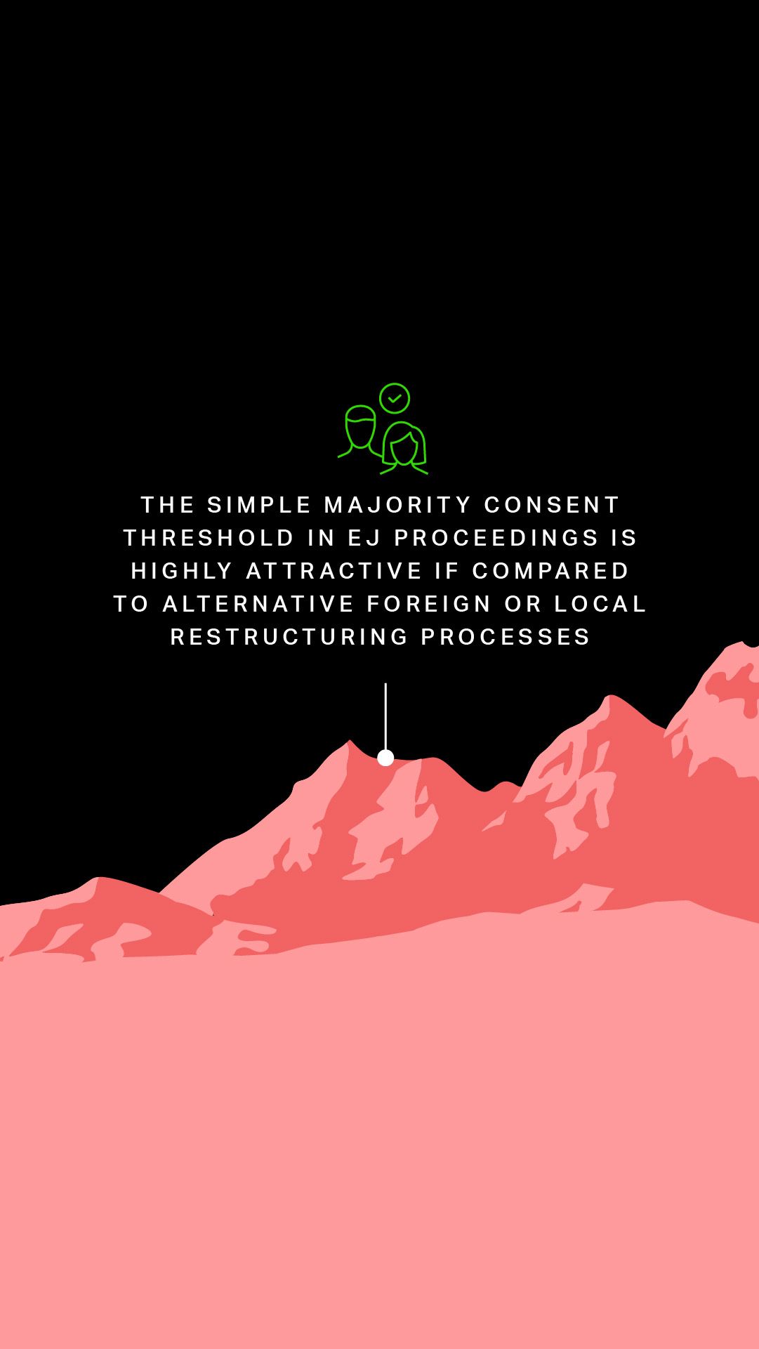 The simple majority consent threshold in EJ proceedings is highly attractive if compared to alternative foreign or local restructuring processes 
