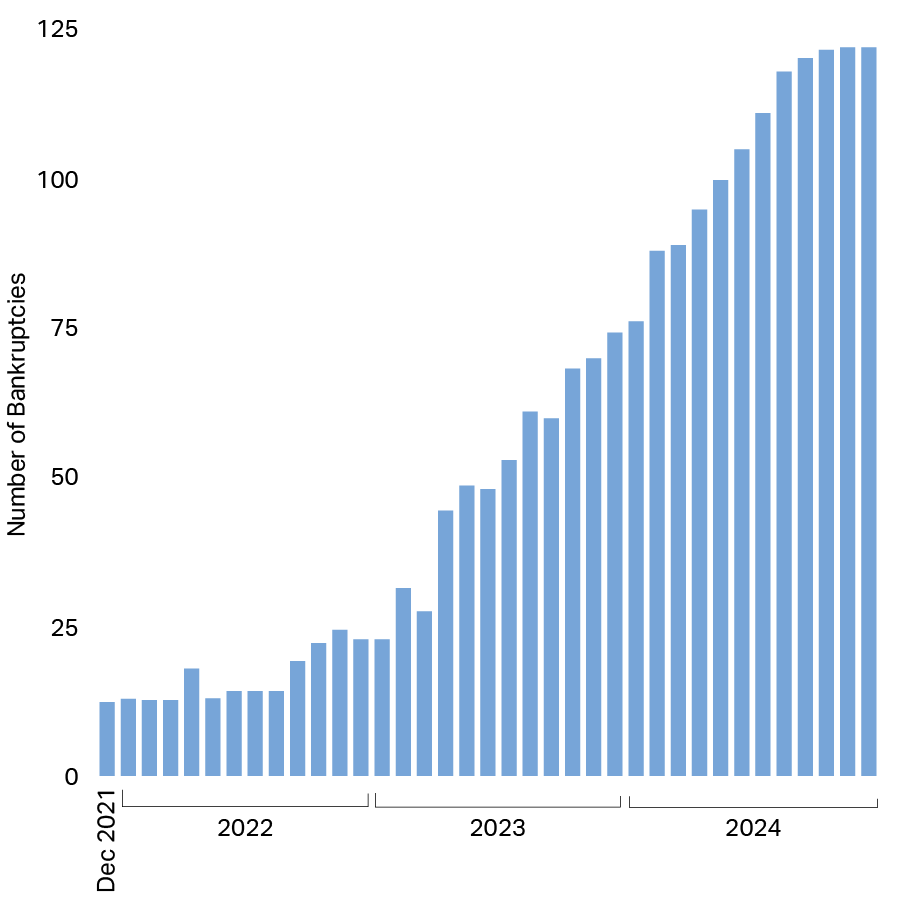Number of Solar Bankruptcies