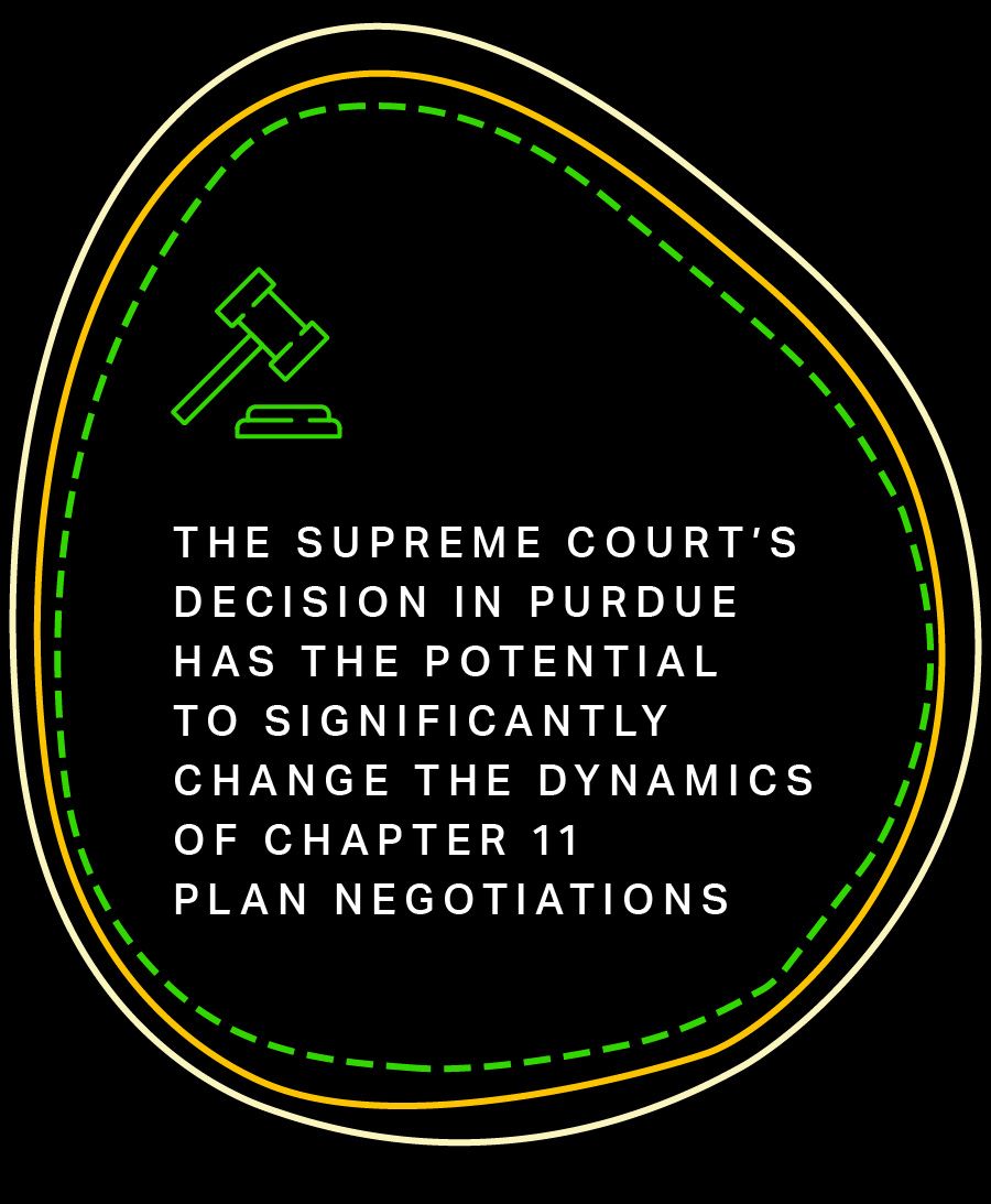 The Supreme Court’s decision in Purdue has the potential to significantly change the dynamics of Chapter 11 plan negotiations