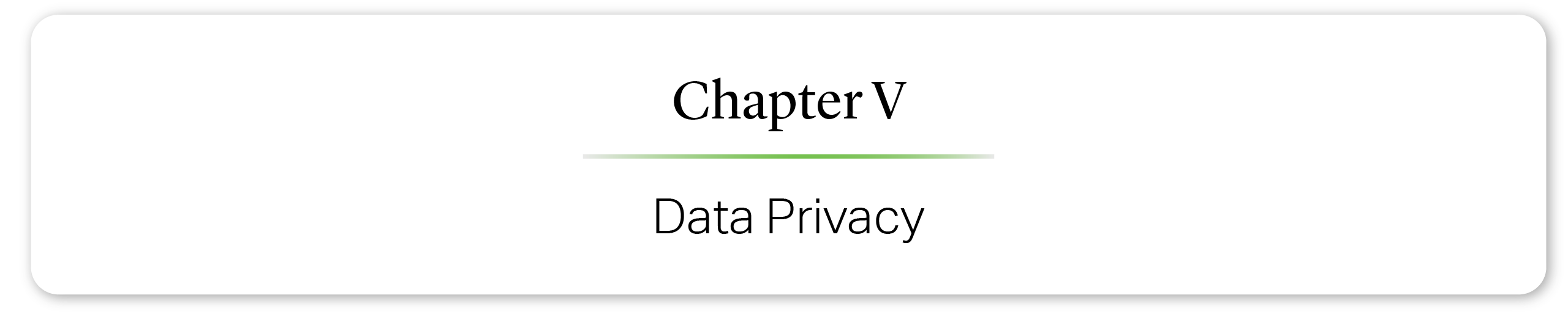 Chapter V: Data Privacy