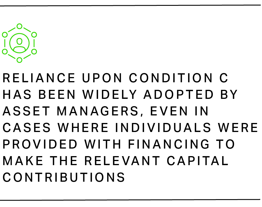 Cleary Gottlieb | Reliance upon conditioning C has been widely adopted by asset managers
